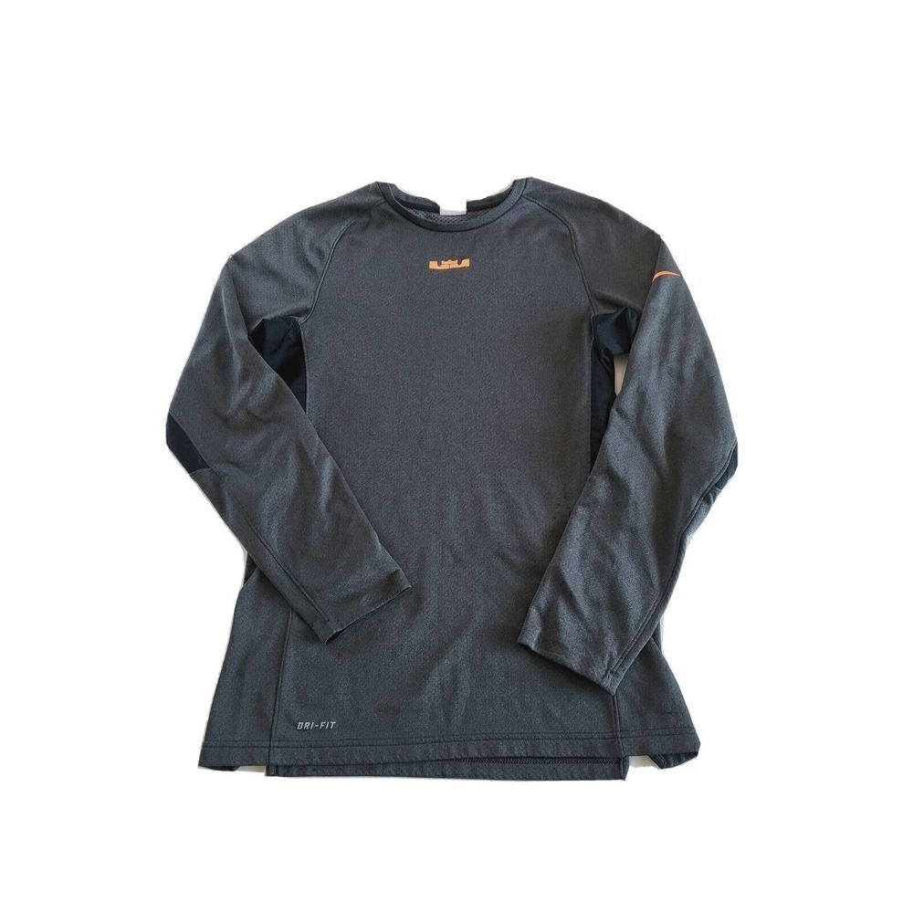 Nike Men's Black Gray LJ Lebron James Therma-Fit Crew Neck Sweatshirt Sz Small